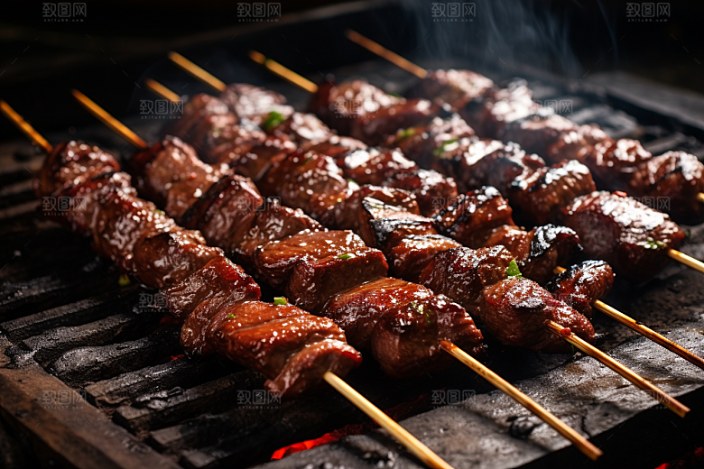 BBQ烧烤美味聚餐摄影图