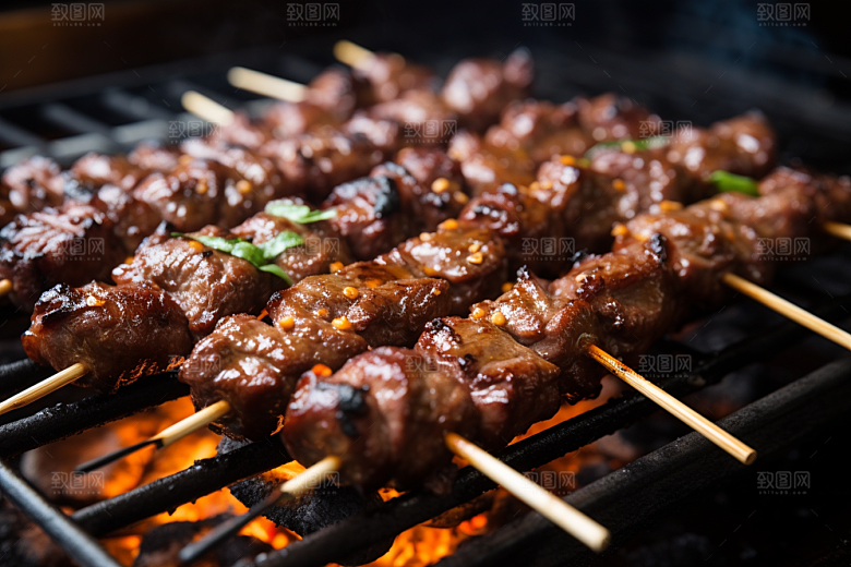 BBQ烧烤烤串火热摄影图