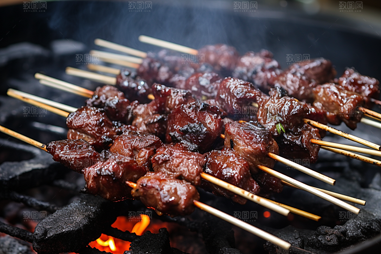 BBQ烧烤火辣肉类摄影图