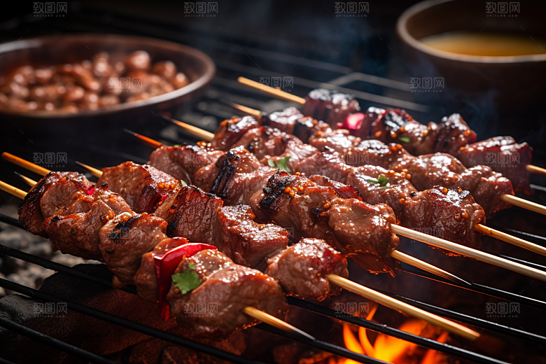 BBQ烧烤聚会肉食摄影图