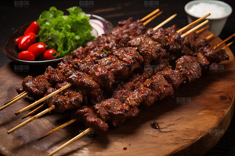 BBQ烧烤烤串火辣摄影图