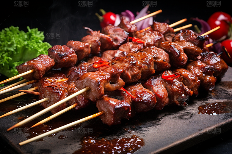 BBQ烧烤火热肉食摄影图
