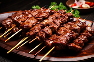 BBQ烧烤烤串美味摄影图