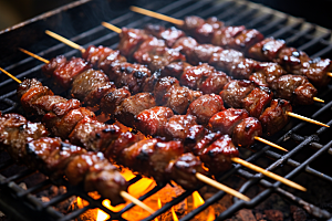 BBQ烧烤美食火热摄影图