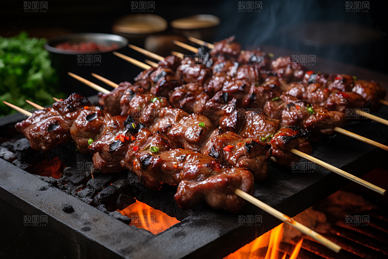 BBQ烧烤高清烤串摄影图