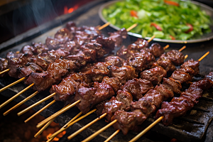 BBQ烧烤烤串聚会摄影图