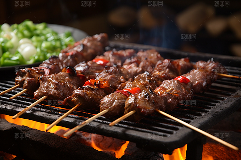 BBQ烧烤美食美味摄影图