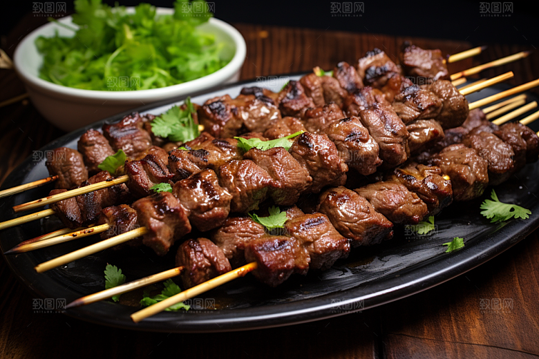 BBQ烧烤火热肉食摄影图