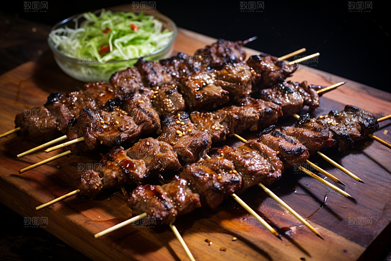 BBQ烧烤美食肉类摄影图