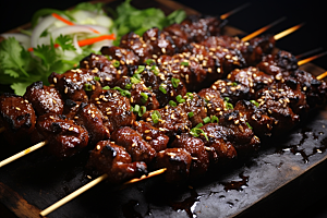 BBQ烧烤火辣肉类摄影图