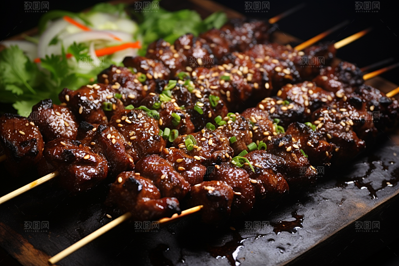 BBQ烧烤火辣肉类摄影图
