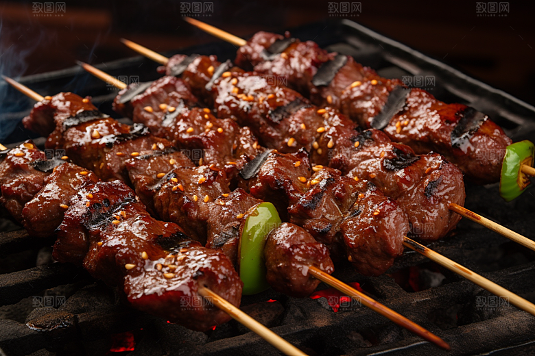 BBQ烧烤烤串聚餐摄影图