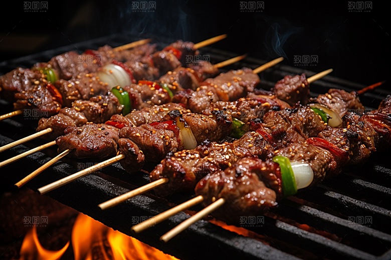 BBQ烧烤聚会美食摄影图