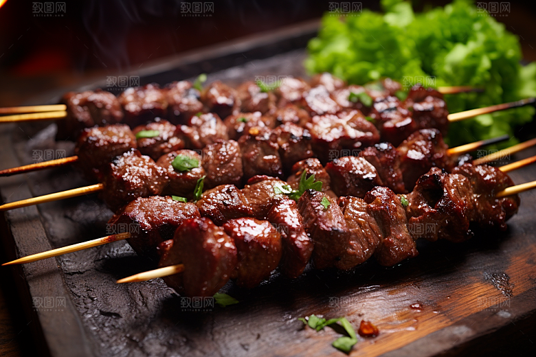 BBQ烧烤聚餐肉食摄影图