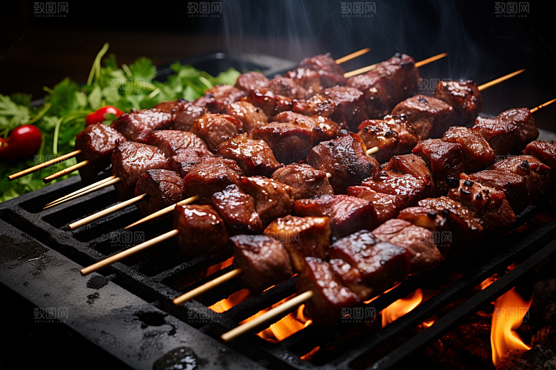 BBQ烧烤肉类美味摄影图