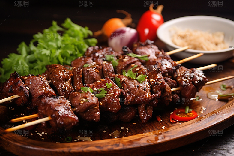 BBQ烧烤美食火热摄影图