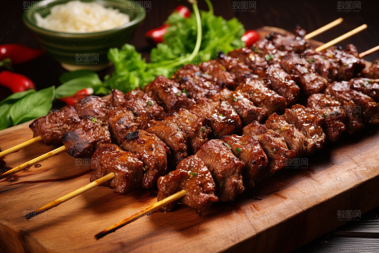 BBQ烧烤聚会美食摄影图