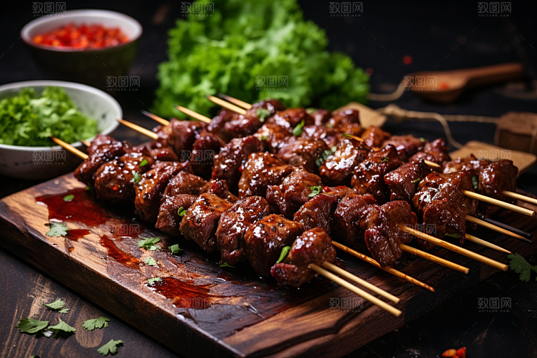 BBQ烧烤聚餐美食摄影图