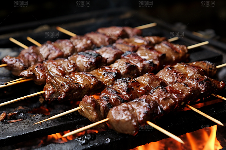 BBQ烧烤肉类聚餐摄影图