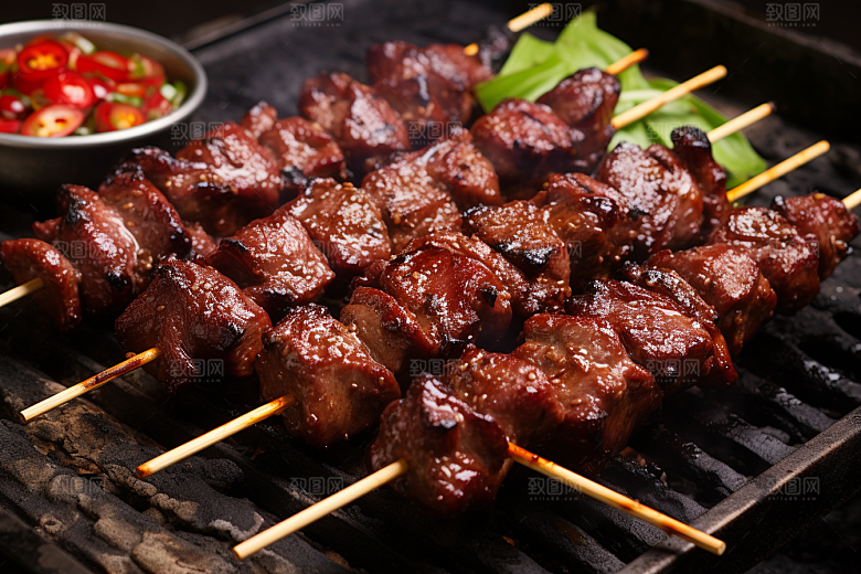 BBQ烧烤火热肉类摄影图