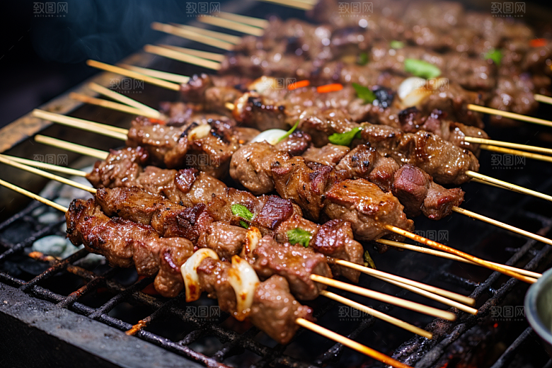 BBQ烧烤肉串肉类摄影图