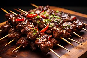 BBQ烧烤肉类美食摄影图