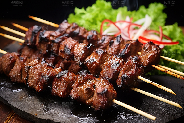 BBQ烧烤火辣美食摄影图