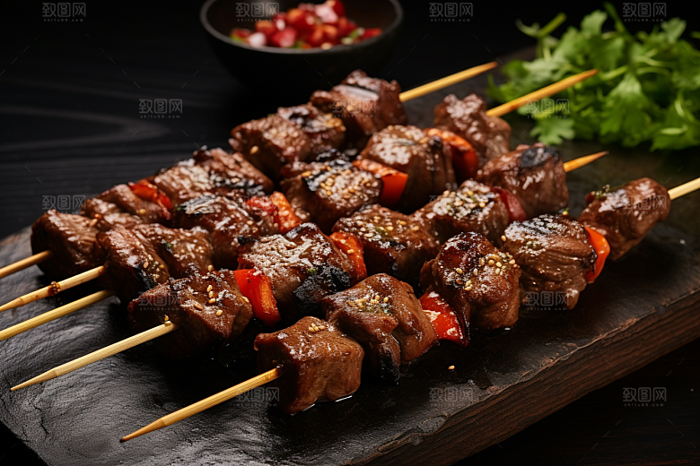 BBQ烧烤肉类烤串摄影图