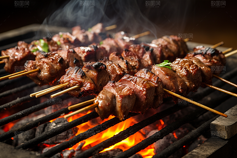 BBQ烧烤肉串肉类摄影图