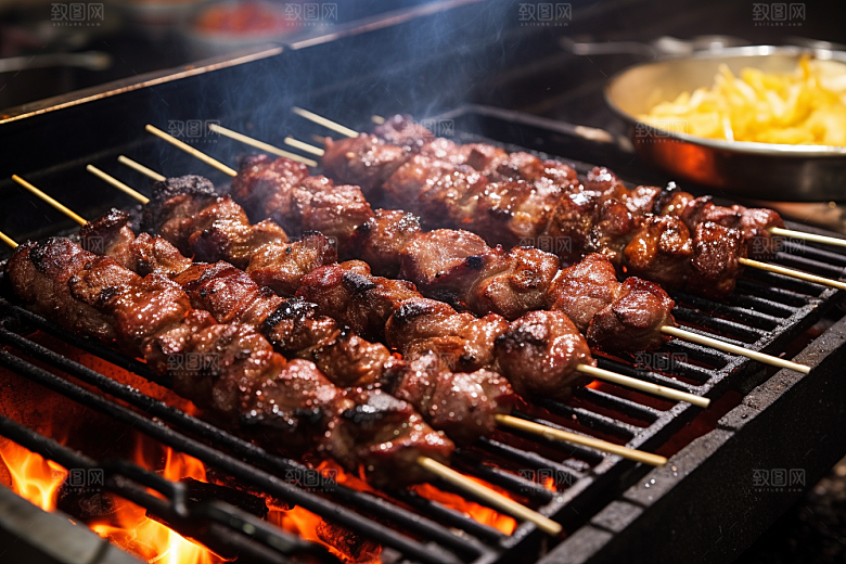 BBQ烧烤肉食聚会摄影图