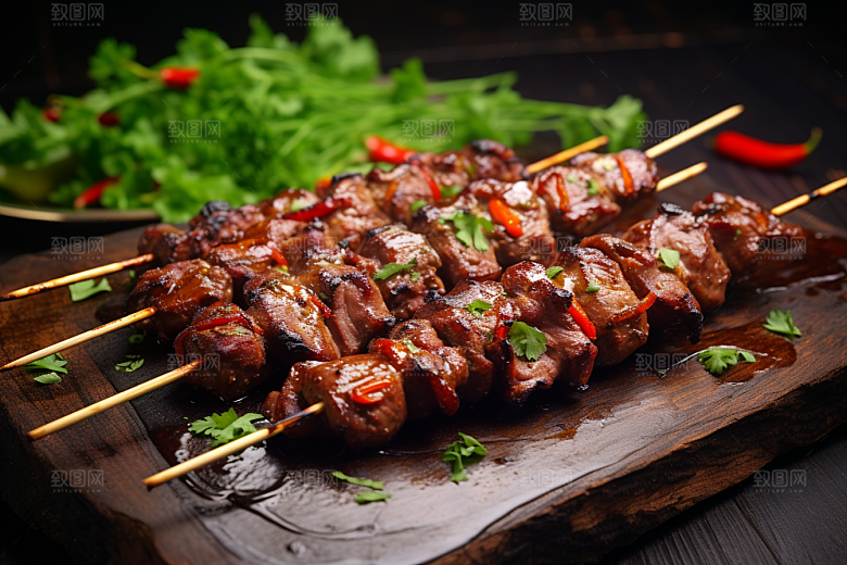 BBQ烧烤肉食聚餐摄影图