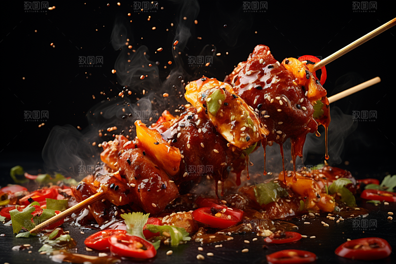 BBQ烧烤聚会聚餐摄影图