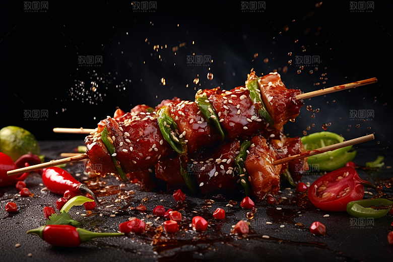 BBQ烧烤美味肉类摄影图