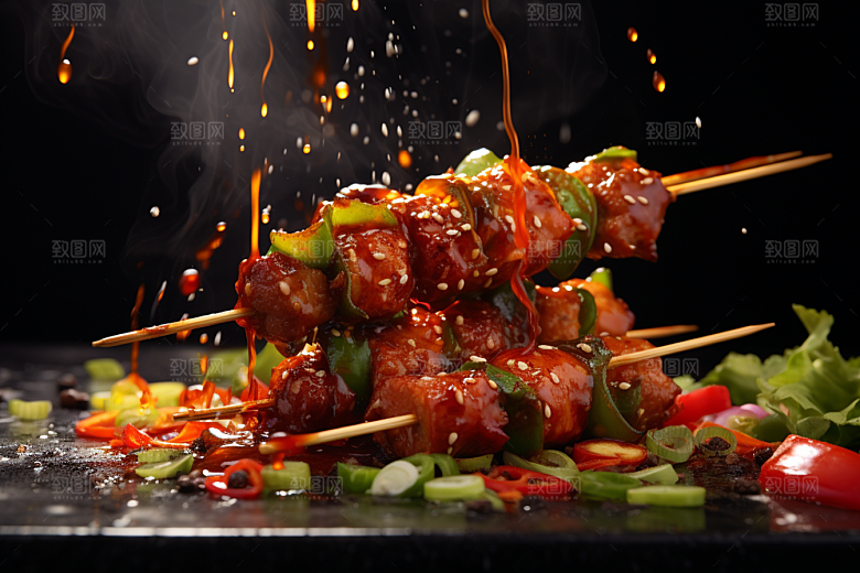 BBQ烧烤肉食美味摄影图