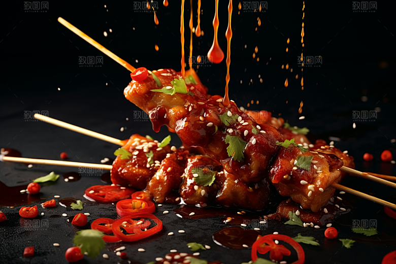 BBQ烧烤火辣聚餐摄影图