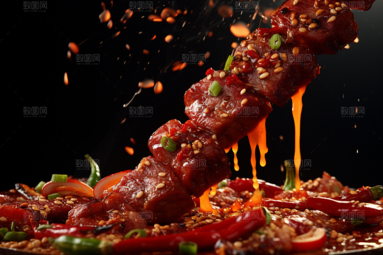 BBQ烧烤广告烤串摄影图