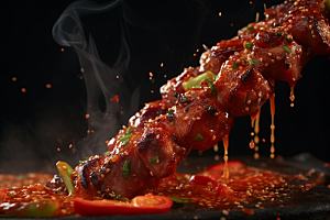 BBQ烧烤烤串高清摄影图
