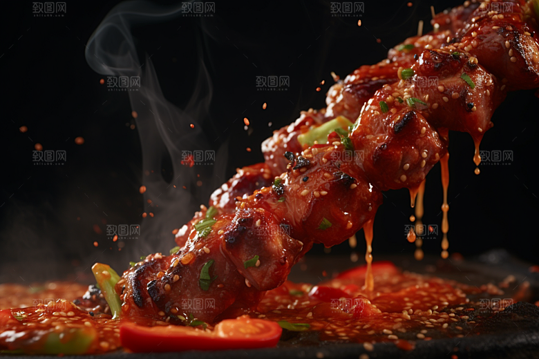 BBQ烧烤烤串高清摄影图