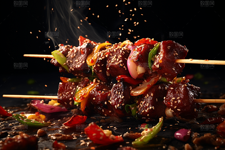 BBQ烧烤聚会烤串摄影图