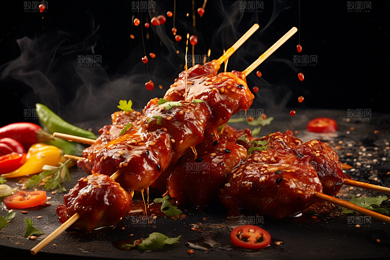 BBQ烧烤聚餐美味摄影图