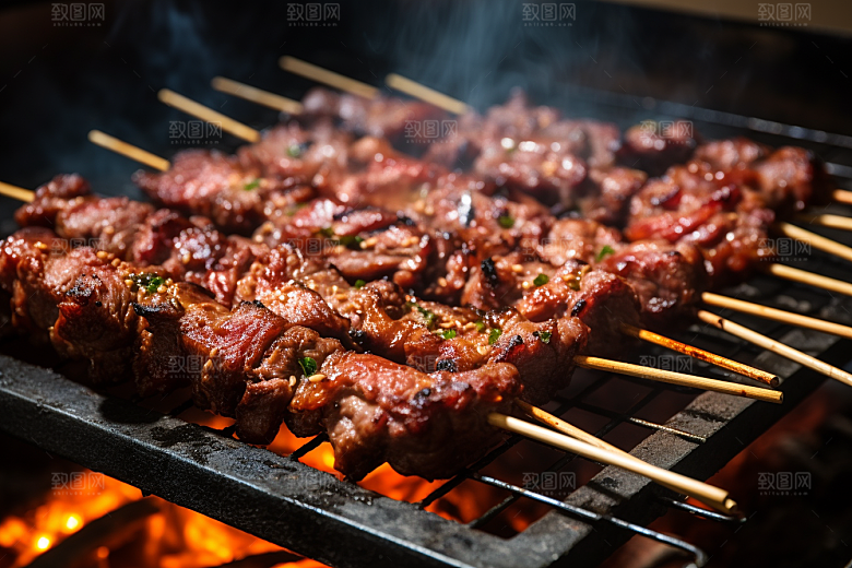 BBQ烧烤肉串广告摄影图