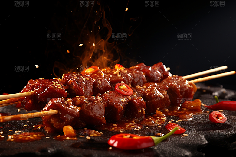 BBQ烧烤肉食美味摄影图