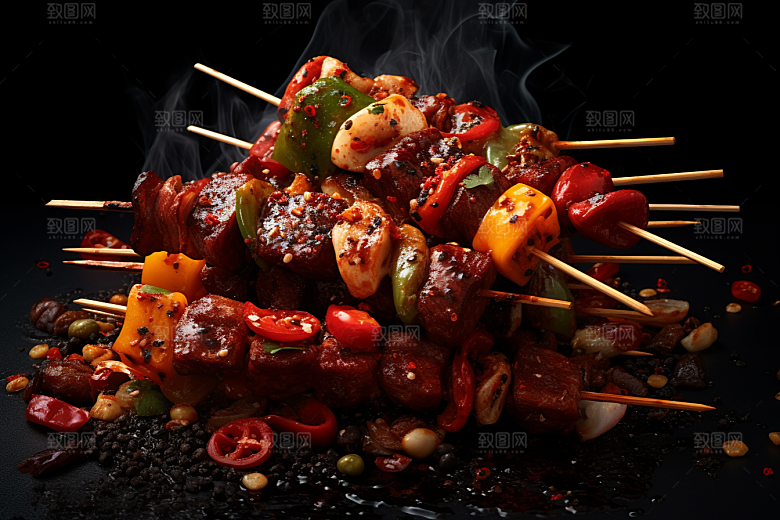 BBQ烧烤肉类美味摄影图