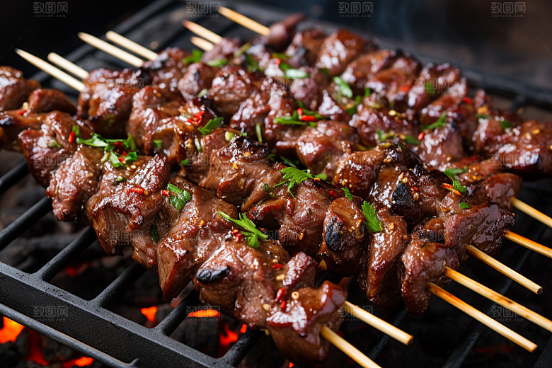 BBQ烧烤火热肉类摄影图