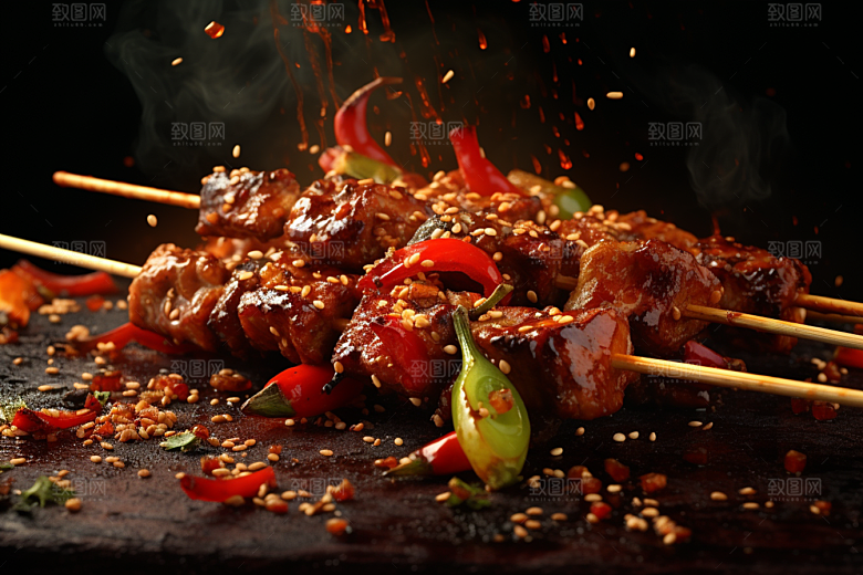 BBQ烧烤美味火热摄影图