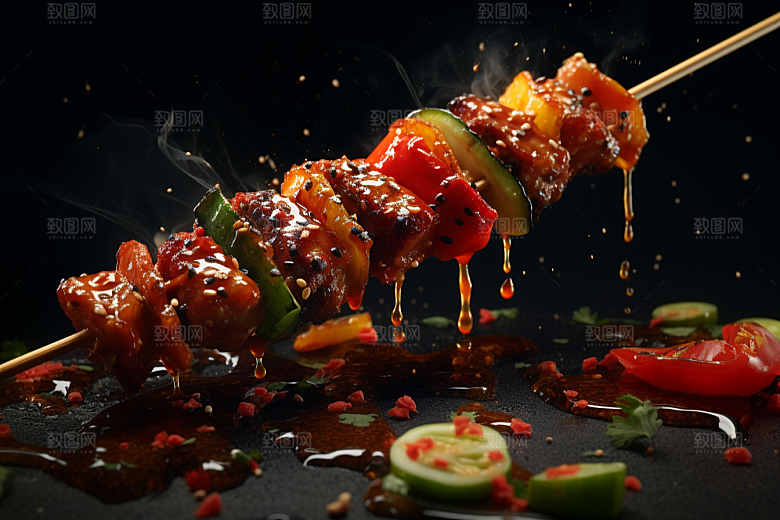 BBQ烧烤高清烤串摄影图