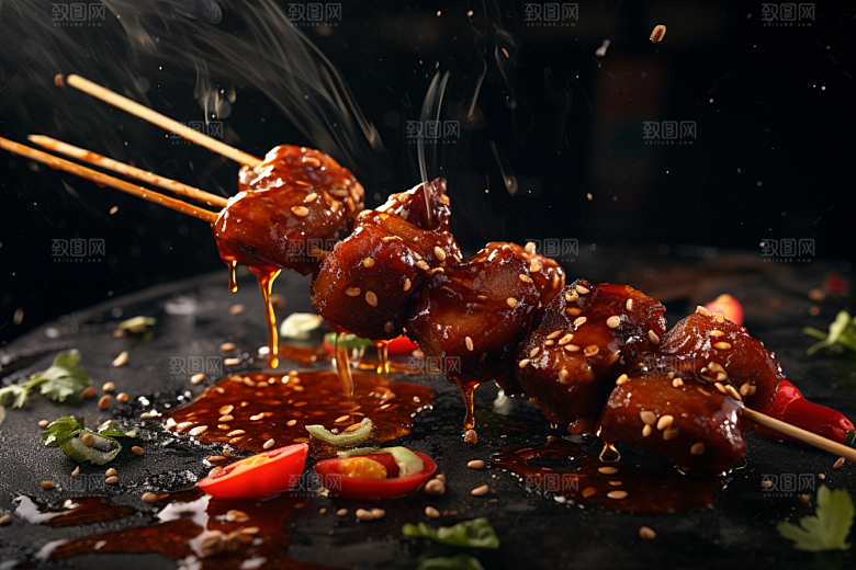 BBQ烧烤聚餐火辣摄影图