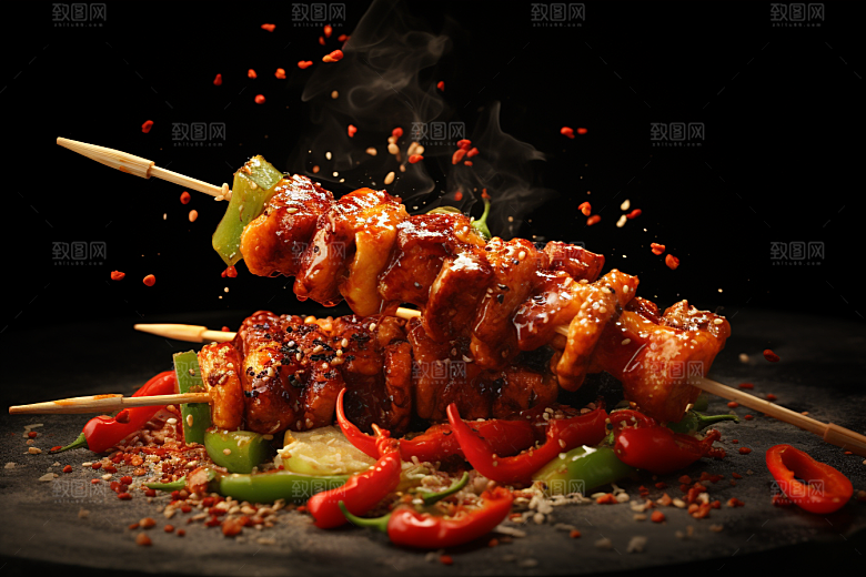 BBQ烧烤火热火辣摄影图