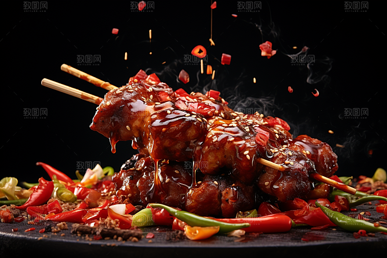 BBQ烧烤高清烤串摄影图