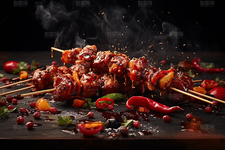 BBQ烧烤美食肉食摄影图